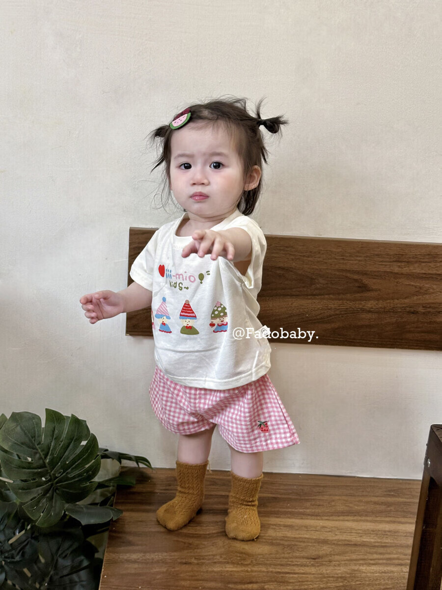 FADOBABY Girls Summer Outfit Cute Toddler Short Sleeve T-Shirt and Shorts Two-Piece Set 7
